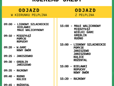 Plakat dot. dojazdów na Gminny Dzień Seniora