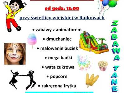 Plakat dot. Sołeckiego Pikniku Rodzinnego w Rajkowach