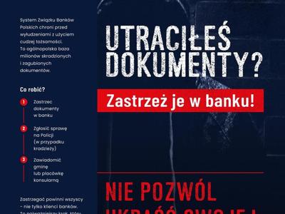 plakat Co zrobić w przypadku utraty dokumentów?