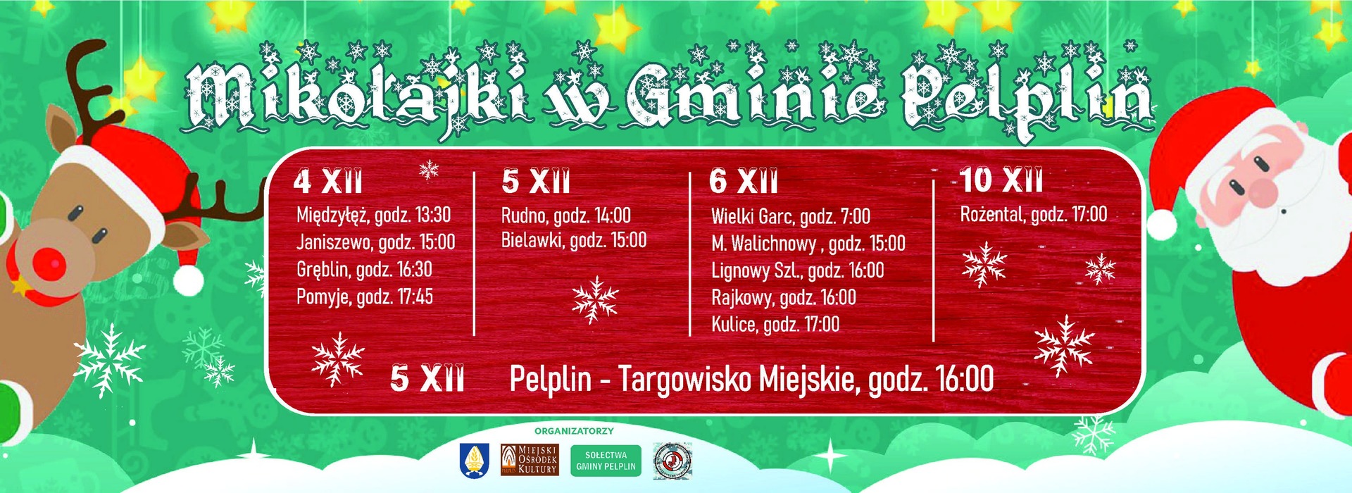 grafika tło Mikołajki 2021 w Gminie Pelplin