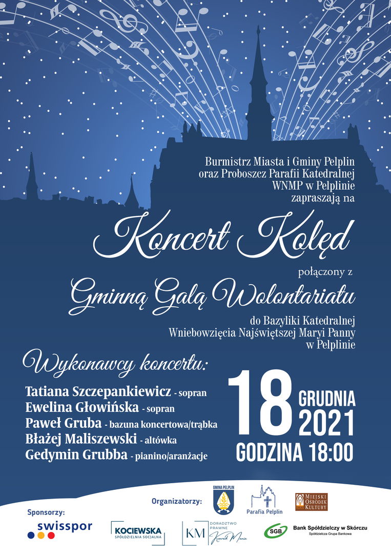 plakat świąteczny koncert w pelplińskiej katedrze 2021