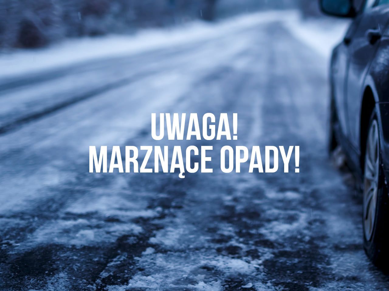 Grafika z ostrzeżeniem o marznących opadach