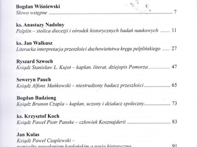 spis treści piątego tomu „Wielkich ludzi małego Pelplina”
