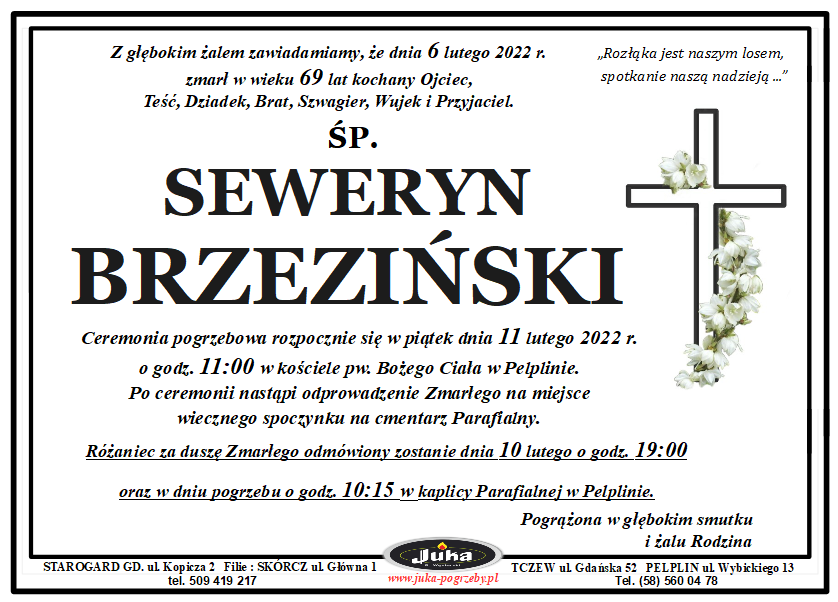nekrolog Seweryna Brzezińskiego