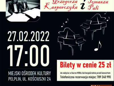plakat koncert na dwa fortepiany