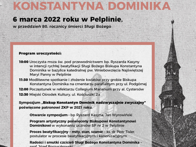 plakat uroczyste podsumowanie Roku Biskupa Konstantyna Dominika