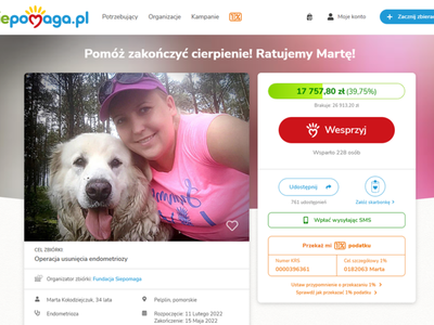 grafika zbiórka dla Marty Kołodziejczuk