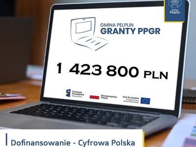 grafika dot. otrzymanego dofinansowani na zakup laptopów 