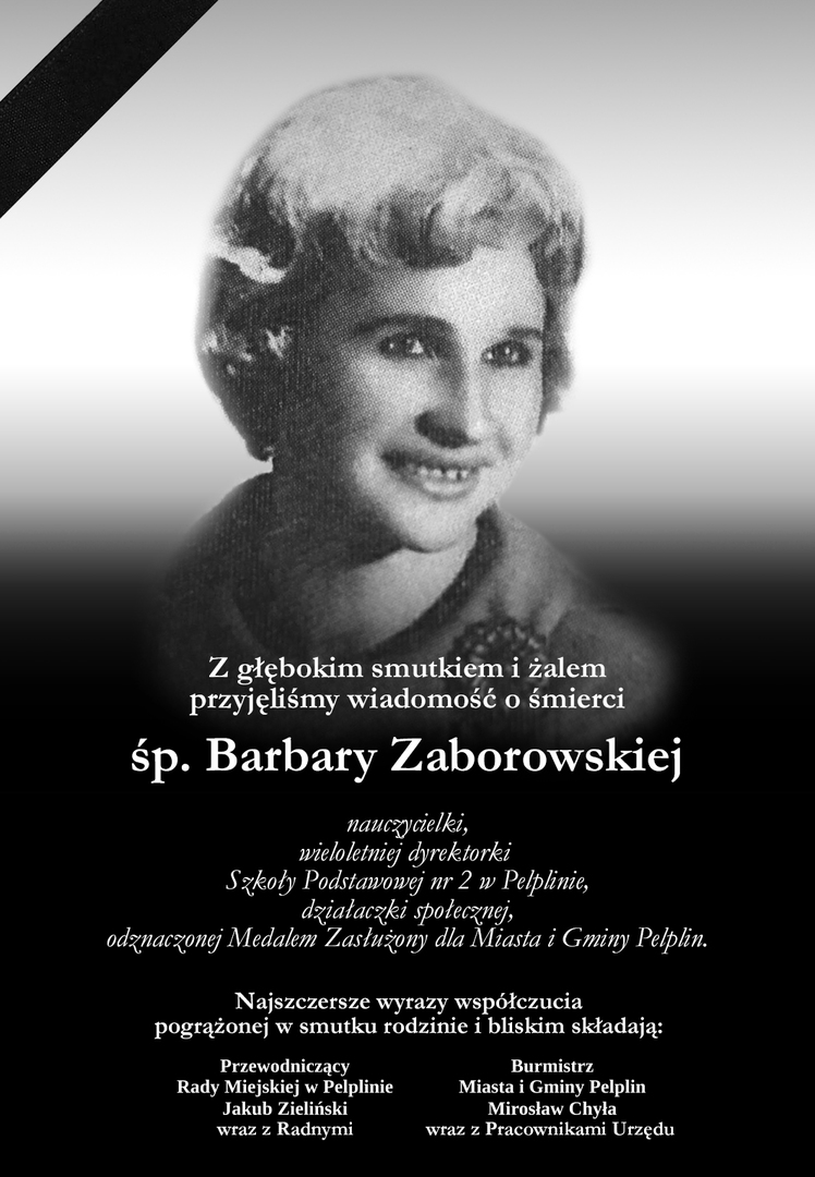 kondolencje - barbara zaborowska