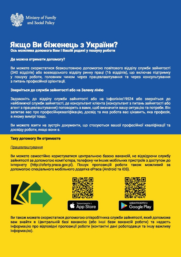 ulotka dot. pracy dla ukraińców
