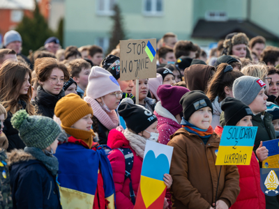 zdjęcie z manifestacji dla Ukriany 