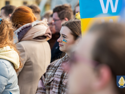 zdjęcie z manifestacji dla Ukriany 