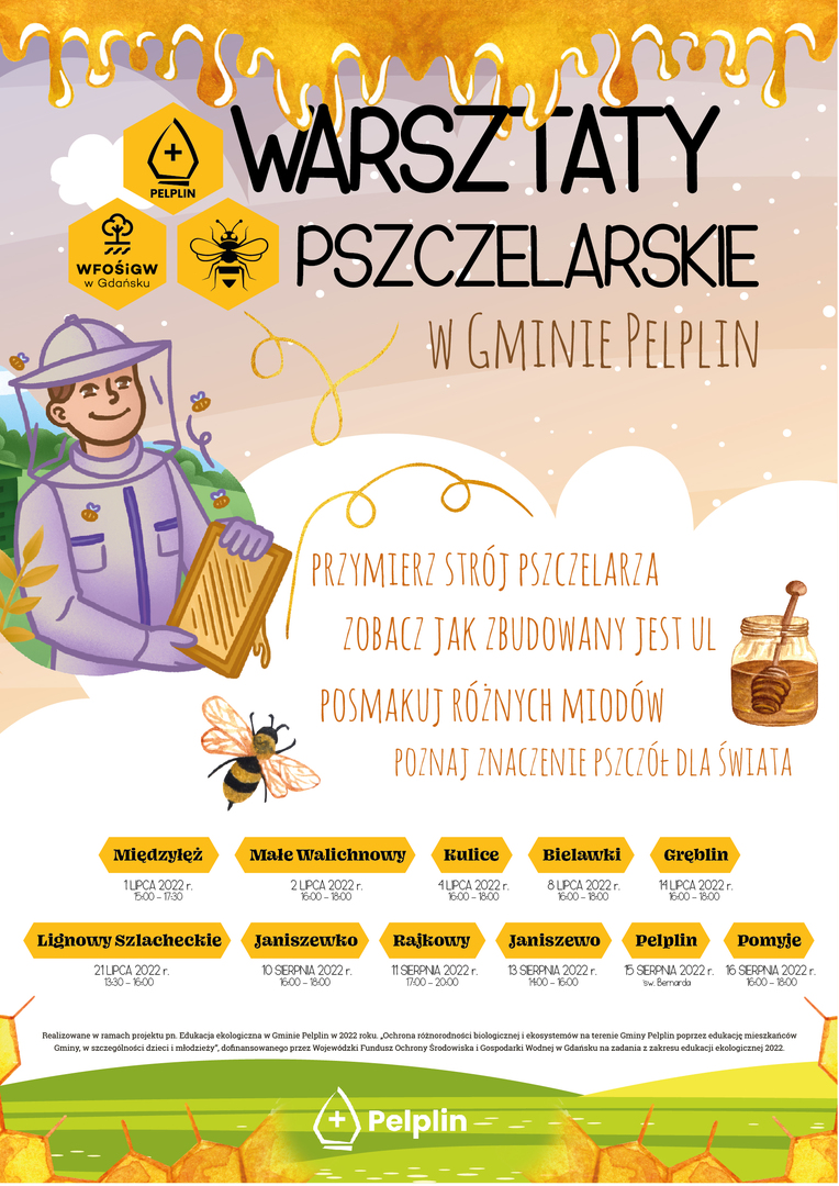 plakat dot. warsztatów pszczelarskich
