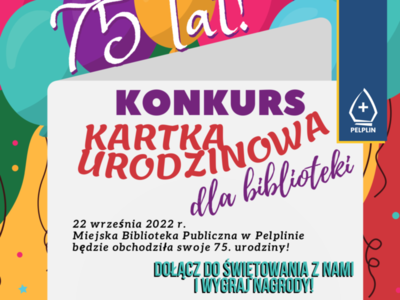 grafika tło „Kartka urodzinowa dla biblioteki”