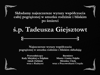 Zmarł Tadeusz Giejsztowt
