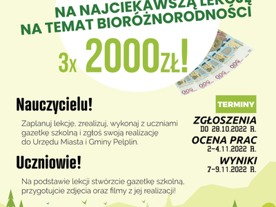 Konkurs ekologiczno-przyrodniczy na najciekawszą lekcję na temat bioróżnorodności