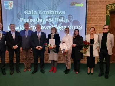 zdjęcie z gali wręczenia nagród w konkursie „Pracodawca Roku Powiatu Tczewskiego".