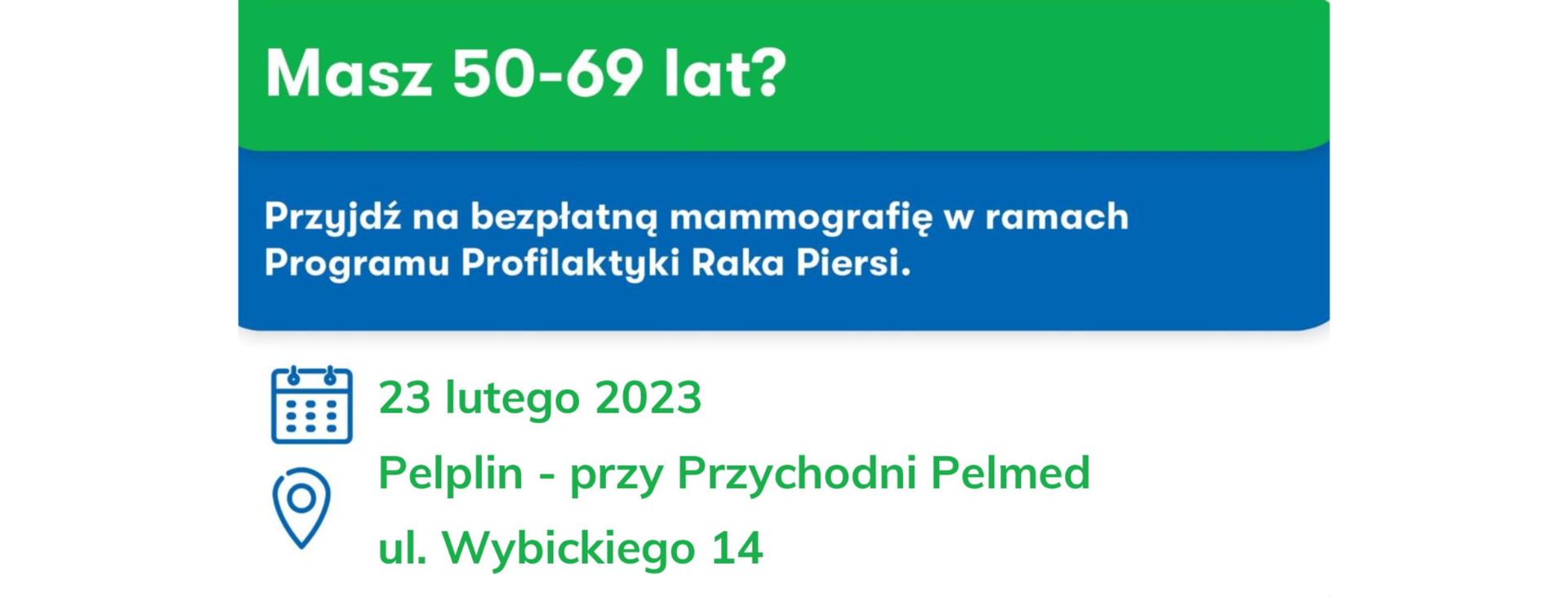 tło  badania mammograficzne 23 lutego 2023