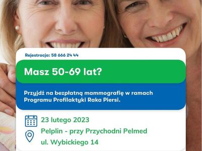 plakat badania mammograficzne 23 lutego 2023