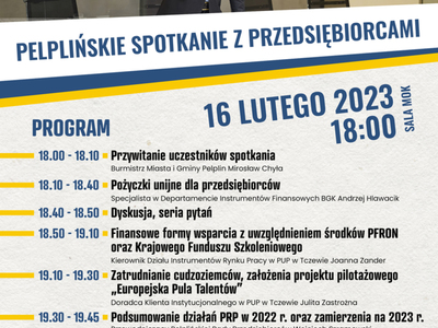 plakat pelpliński spotkanie z przedsiębiorcami
