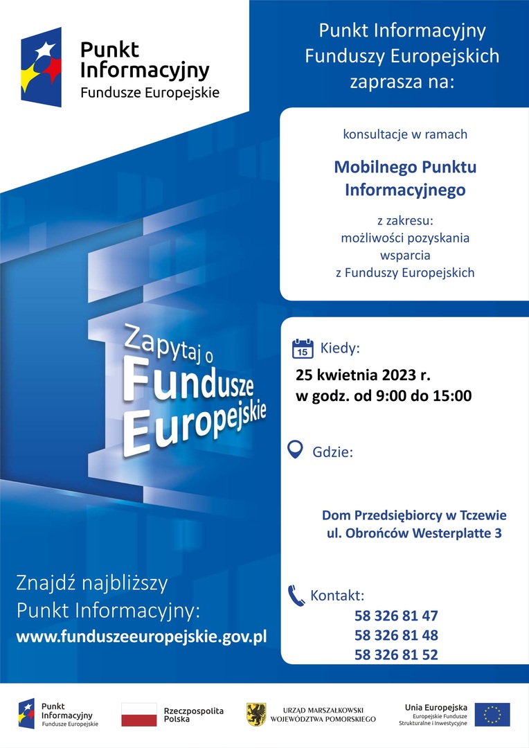 plakat Fundusze unijne – bezpłatne konsultacje!