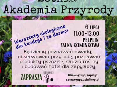 plakat  Letnia Akademia Przyrody Pelplin 