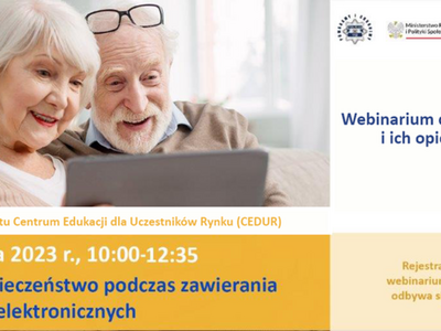 plakat Webinarium Cyberbezpieczeństwo podczas zawierania transakcji elektronicznych 