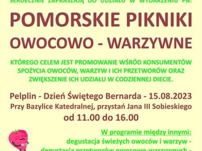 plakat Piknik Owocowo – Warzywny w Pelplinie