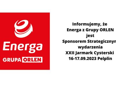 informacja graficzna o tym, że Energa z grupy ORLEN Sponsorem Strategicznym XXII Jarmarku Cysterskiego