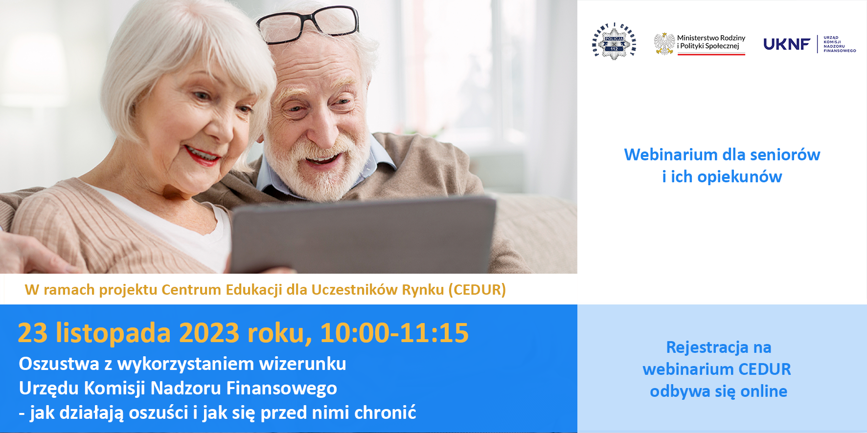 grafika Webinarium dla seniorow