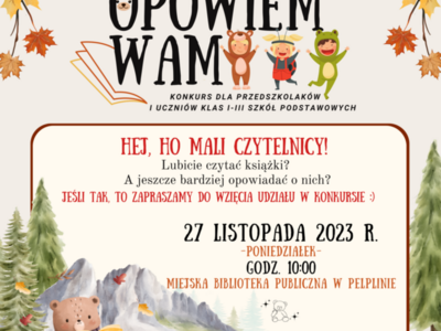 plakat Gminny Konkurs  pt. "Opowiem Wam"