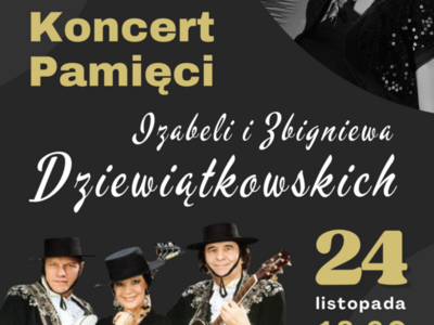 plakat Koncert pamięci Izabeli i Zbigniewa Dziewiątkowskich
