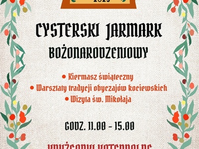 plakat Cysterski Jarmark Bożonarodzeniowy 2023