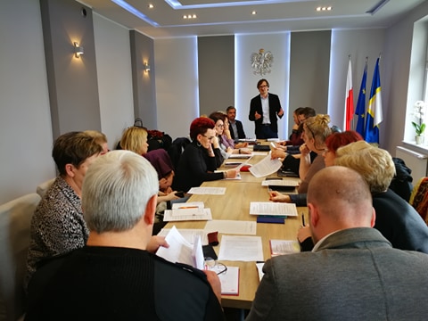 Spotkanie Burmistrza Miasta i Gminy Pelplin z Gminnym Zespołem Zarządzania Kryzysowego oraz kierownikami gminnych jednostek organizacyjnych