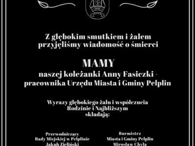 Kondolencje dla Anny Fasiczki