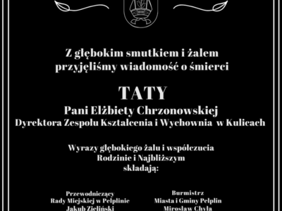 Kondolencje dla Elżbiety Chrzonowskiej