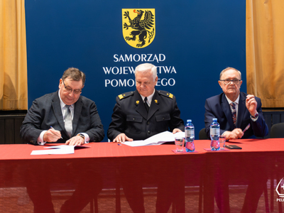 zdjęcie z podpisania umów „POMORSKIE OSP 2024" 