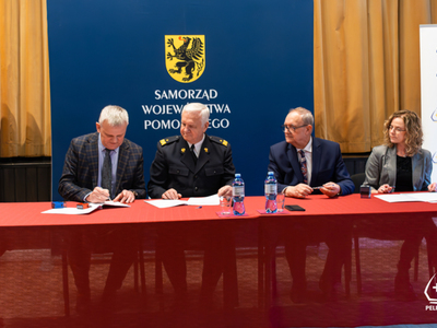 zdjęcie z podpisania umów „POMORSKIE OSP 2024" 