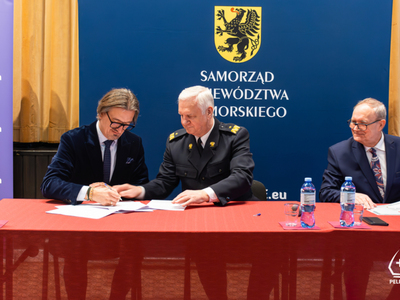 zdjęcie z podpisania umów „POMORSKIE OSP 2024" 
