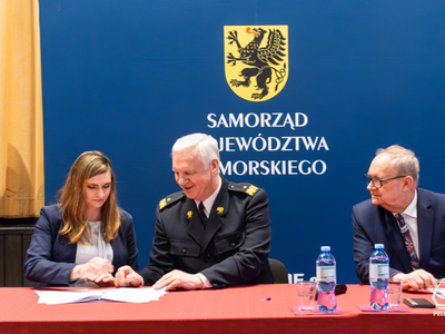 zdjęcie z podpisania umów „POMORSKIE OSP 2024" 
