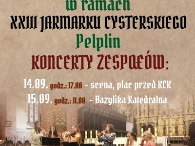 plakat Przegląd Zespołów Muzyki Dawnej w Pelplinie
