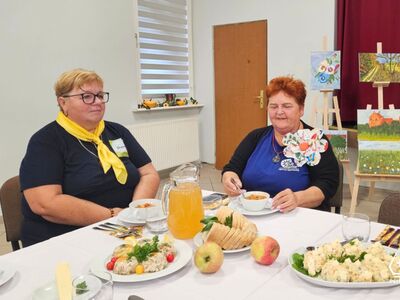 zdjęcie z wizyty  Pań z Klubu Seniora 50+ Skurpianki w Gminie Pelplin