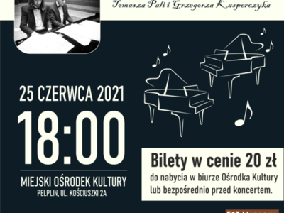 plakat koncert na dwa fortepiany