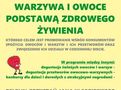 Plakat Piknik Rodzinny – warzywa i owoce podstawą zdrowego żywienia