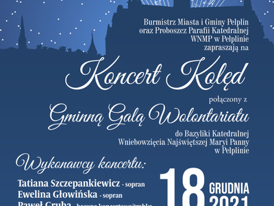 plakat świąteczny koncert w pelplińskiej katedrze 2021
