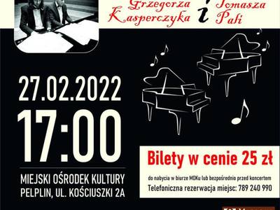 plakat koncert na dwa fortepiany