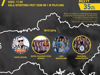 plakat koncert charytatywny. Pelplin dla Ukrainy!