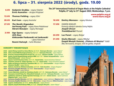 plakat Międzynarodowy Festiwal Muzyki Organowej w Pelplinie 