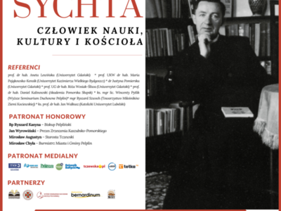 plakat konferencja "Ks. Bernard Sychta – człowiek nauki, kultury i Kościoła"