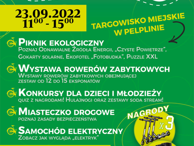 plakat Europejski Dzień bez Samochodu w Pelplinie